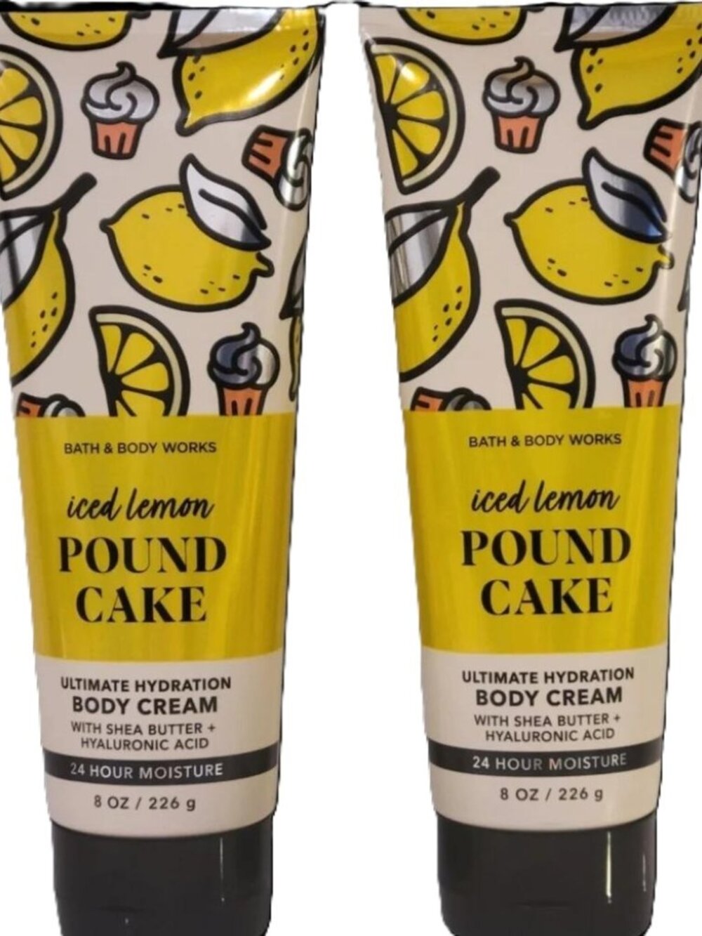 Bath & Body Works Iced Lemon Pound Cake Daily Nourishing Body Cream Set of 2